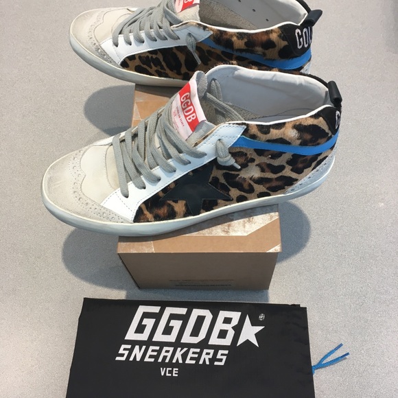 Golden Goose Mid Star Sneaker Leopard Pony 38 NIB - Picture 3 of 8